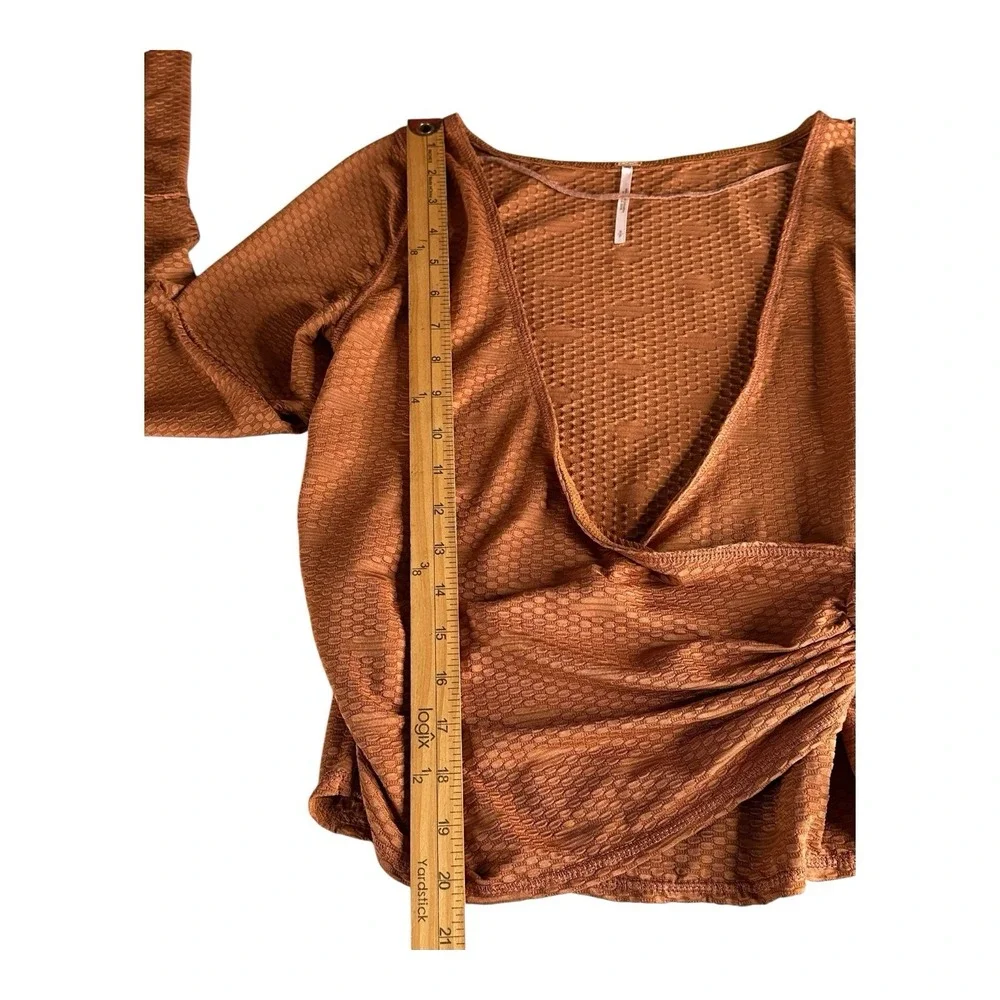 NEW Free people penny mesa combo‎ wrap long sleeve top small